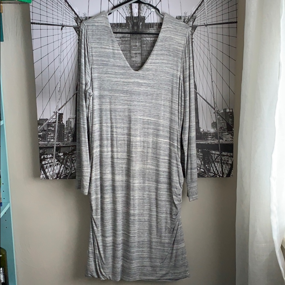 Grey stretchy banana republic dress